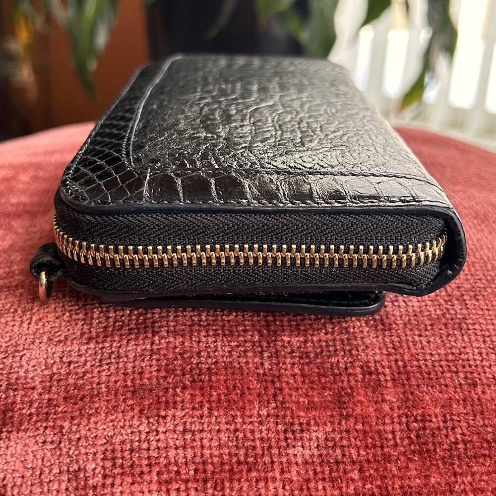 JIMMY CHOO Door Knocker Clutch Wallet with Chain, Black - Picture 11 of 12